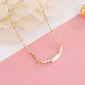 S925 Silver Plated 14k Tiktok, Smile Necklace, Tem